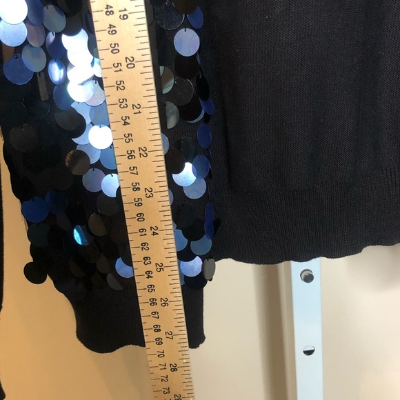 St. John Silk Knit Sequin Blue Cardigan (M) - Picture 8 of 8
